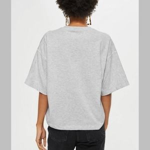 Topshop Size 4-6 Womens Short Sleeve Gray Crop Top T-Shirt